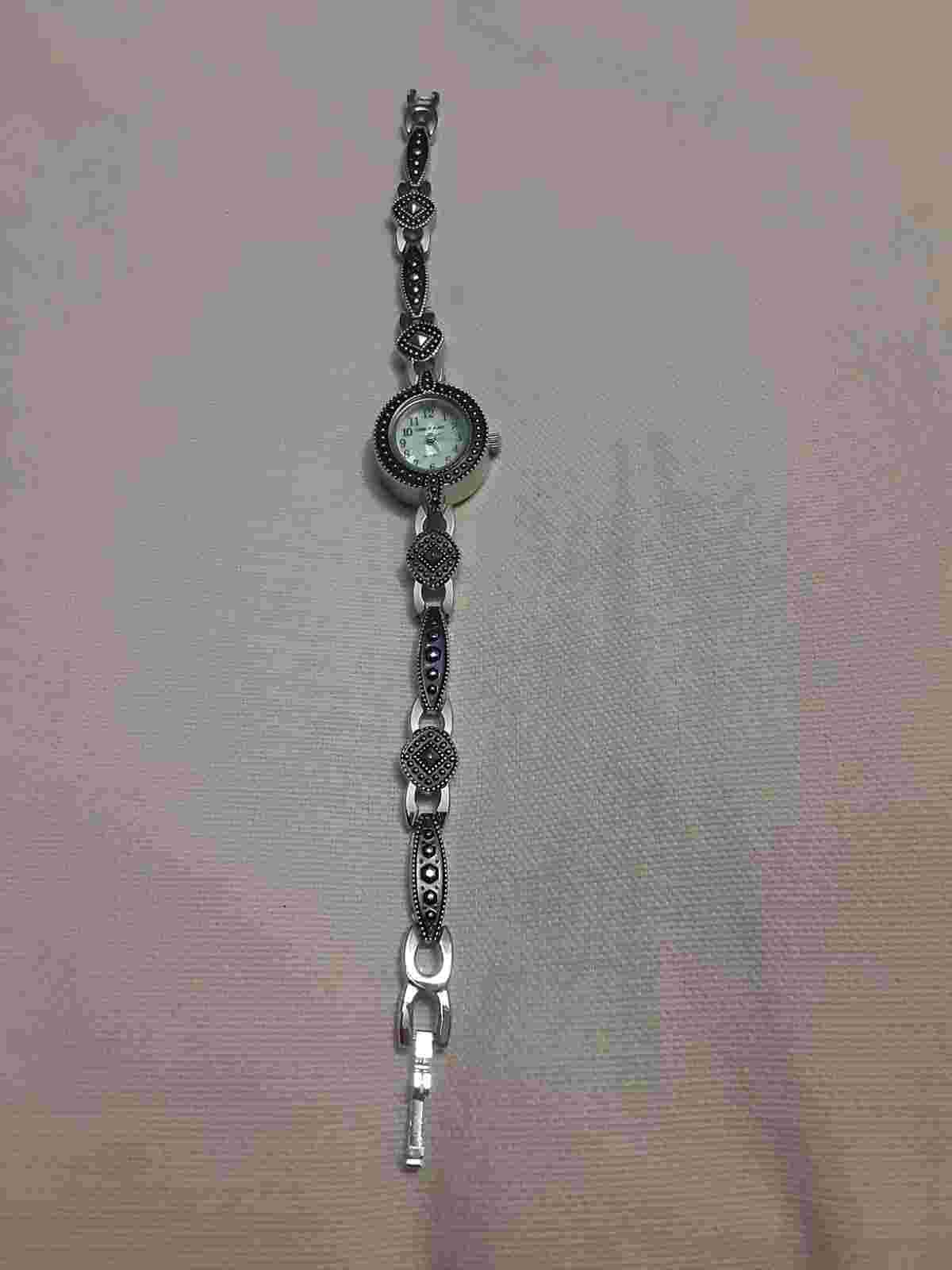 Cote D' Azure Silver/Black Accented Women's Watch