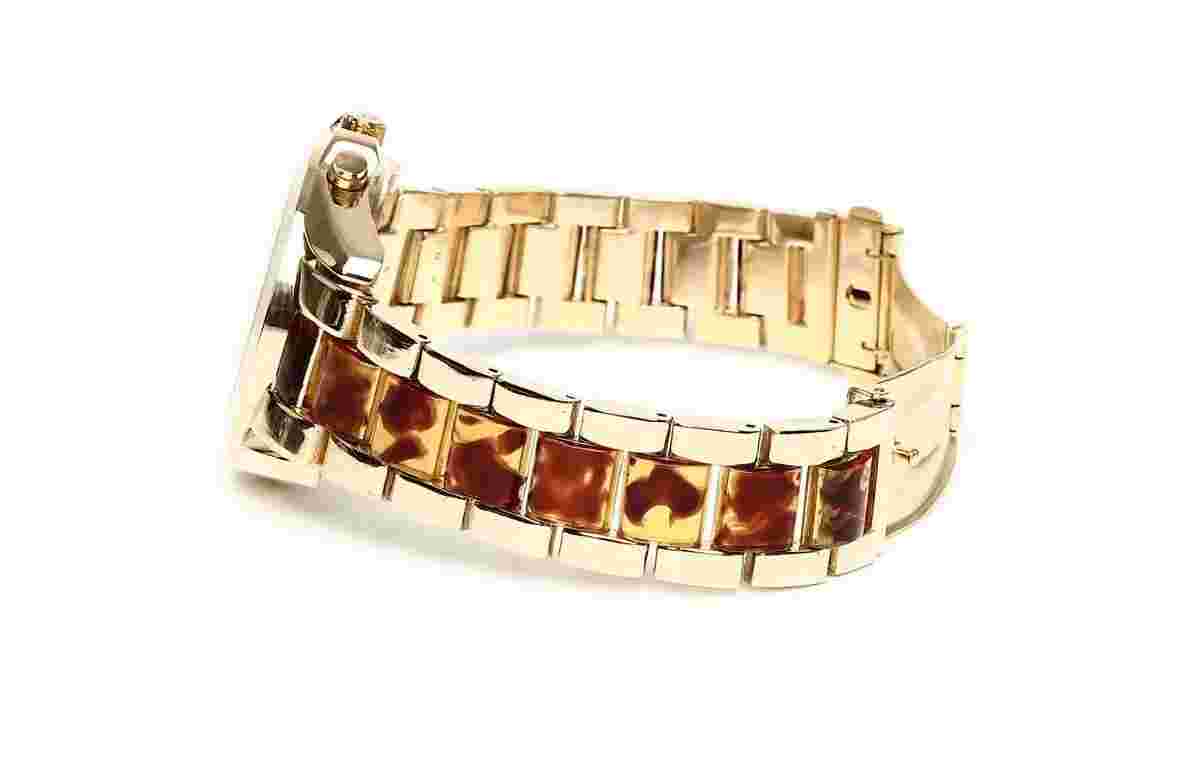 Burgi Women's Multi Function Gold Tone Tortoise Watch 2309