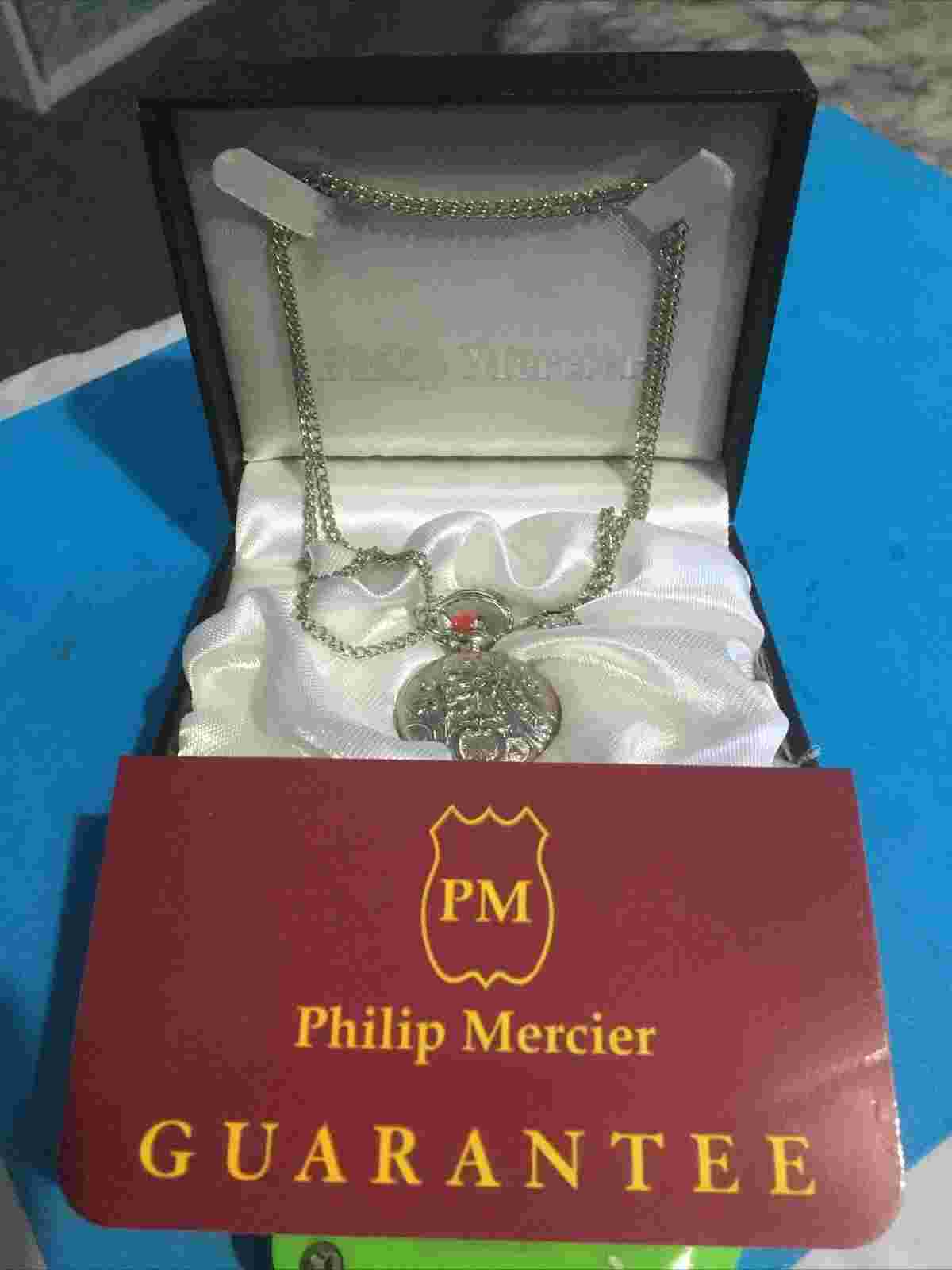 Philip Mercier Round Vine Pattern Necklace Quartz Watch(28”)(2109)