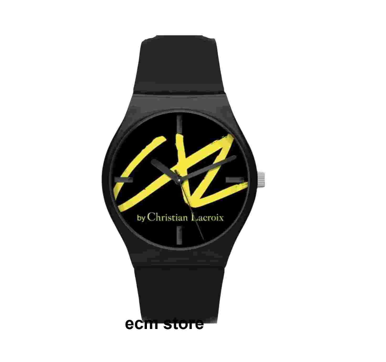 Christian Lacroix Women's Black Yellow Silicone Strap Quartz Watch CXL1221 / EBTT