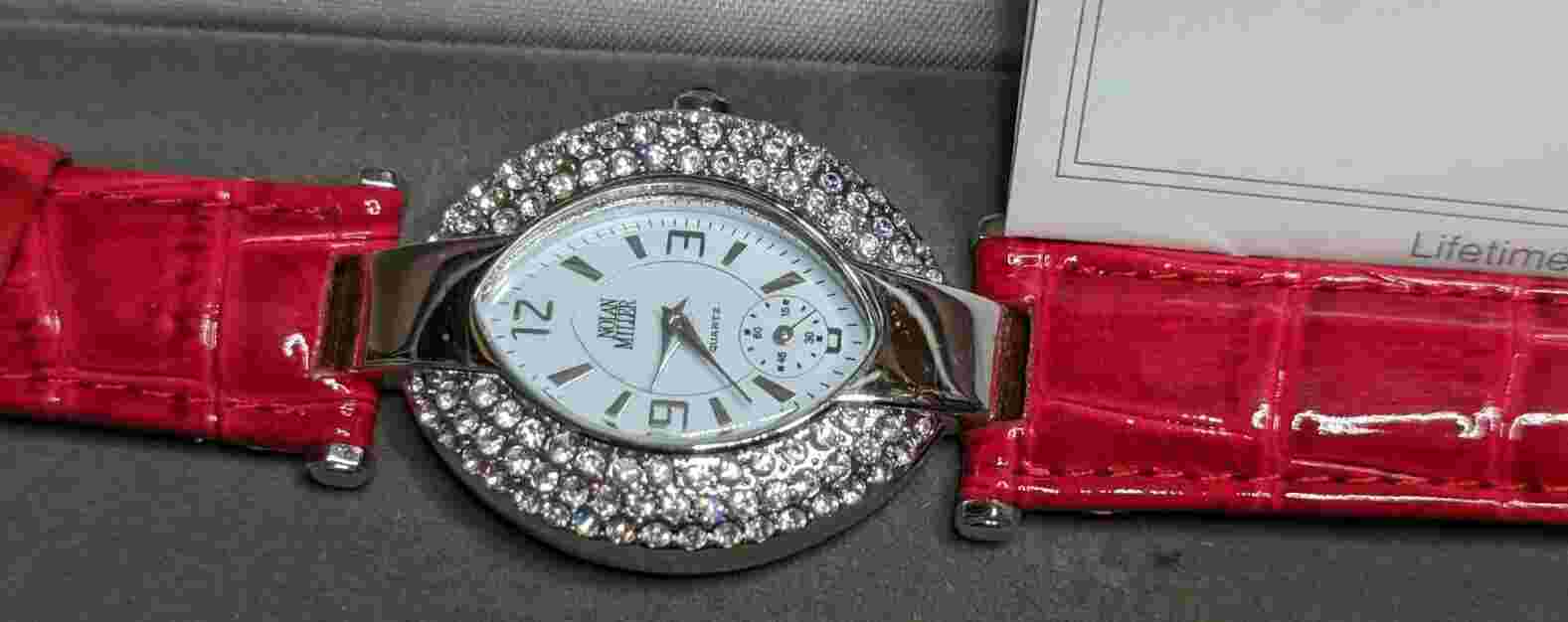 Vintage Nolan Miller Glamour Collection Rhinestone Watch LNIB