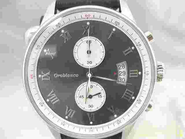 Orobianco OR-0040 Quartz Analog Watch, Silver Case, Leather Strap