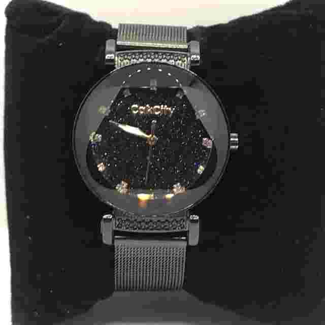 CakCity CK-9188-BK Women's Black Stainless Steel Analog Dial Quartz Watch VIA461