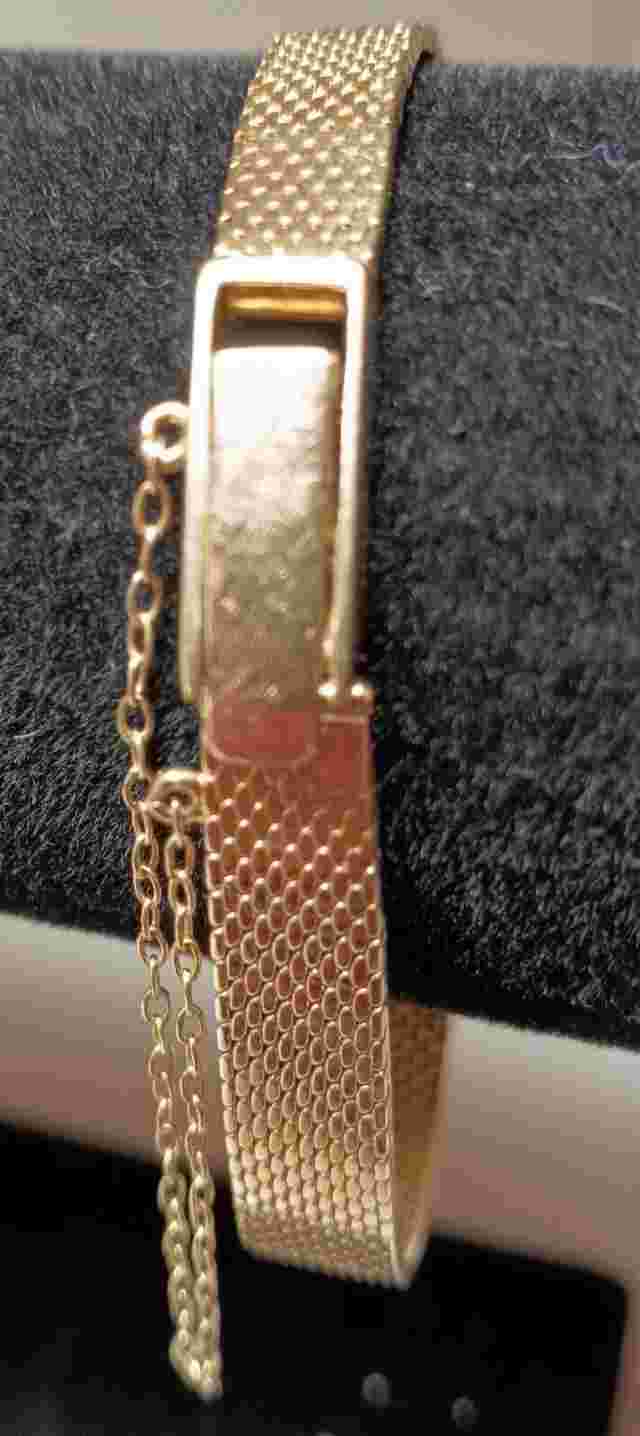 Vintage 1970's Mathey-Tissot 14k Yellow Gold 6 Diamonds Mechanical Watch