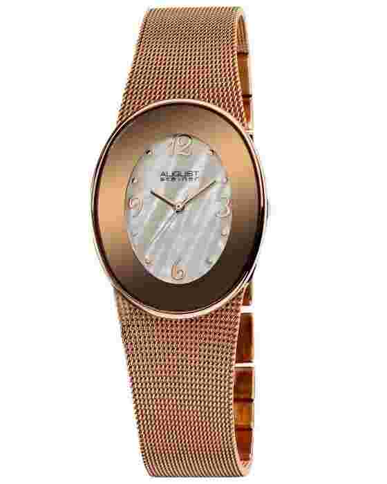 AUGUST STEINER Womens Rose Gold Tone Three Watch Set 124152