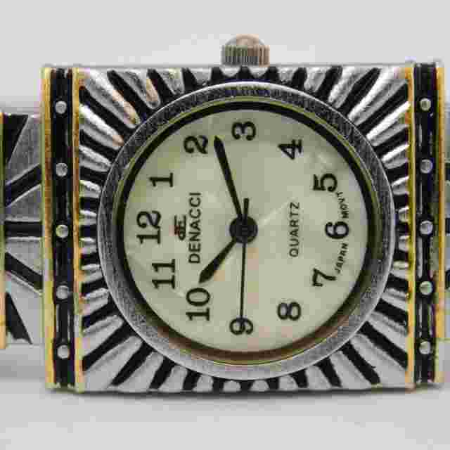 DENACCI GT-334 Cuff Bracelet Quartz Analog Women's Watch Sz. 5 3/4" New Battery