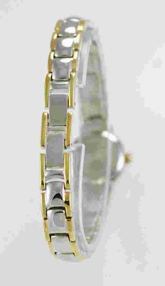 Sag Harbor Womens Watch Silver Gold Stainless Steel Water Res Battery MOP Quartz