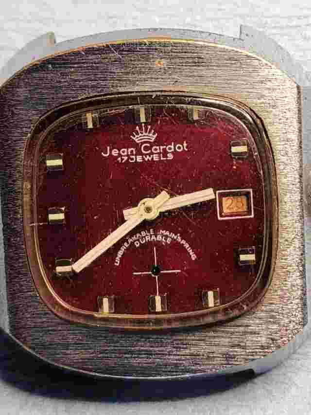 Vintage Jean Cardot Diver Wristwatch 17J  176757 Stainless Steel 36MM Parts/Repr