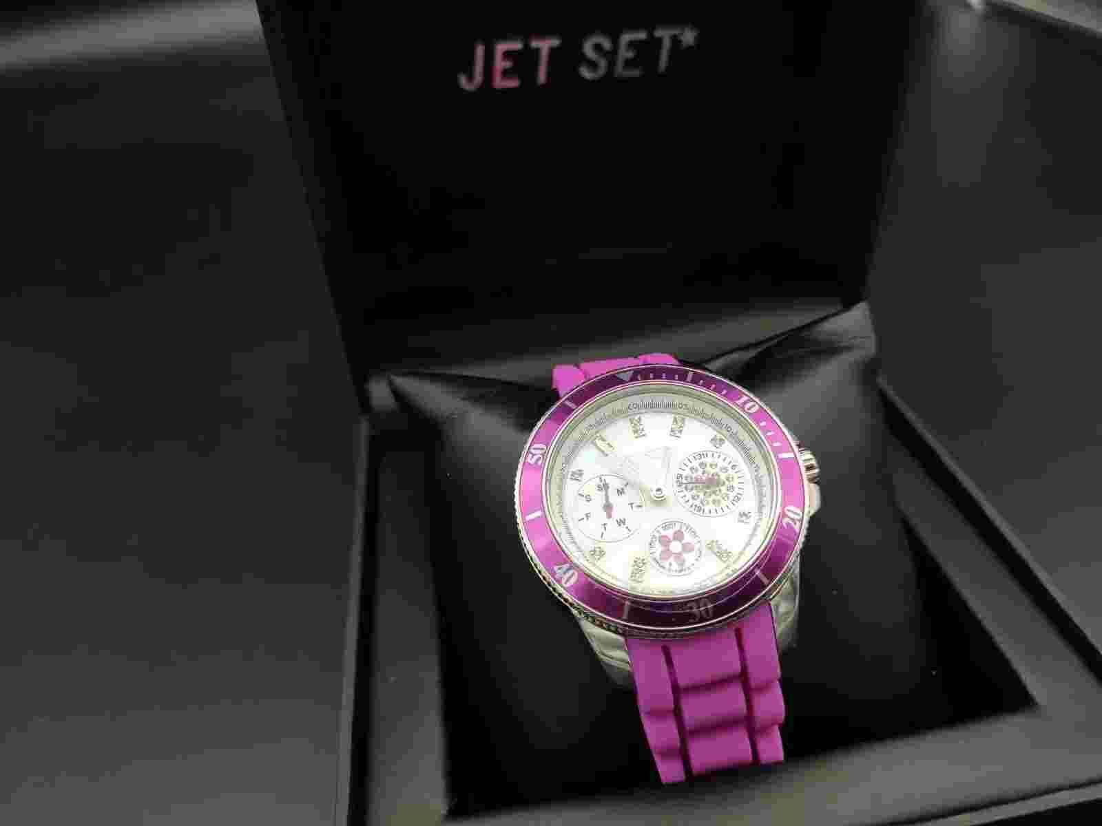 New Jet Set 50962-145 Amsterdam Women's Watch Analogue Quartz Dial Purple Rubber