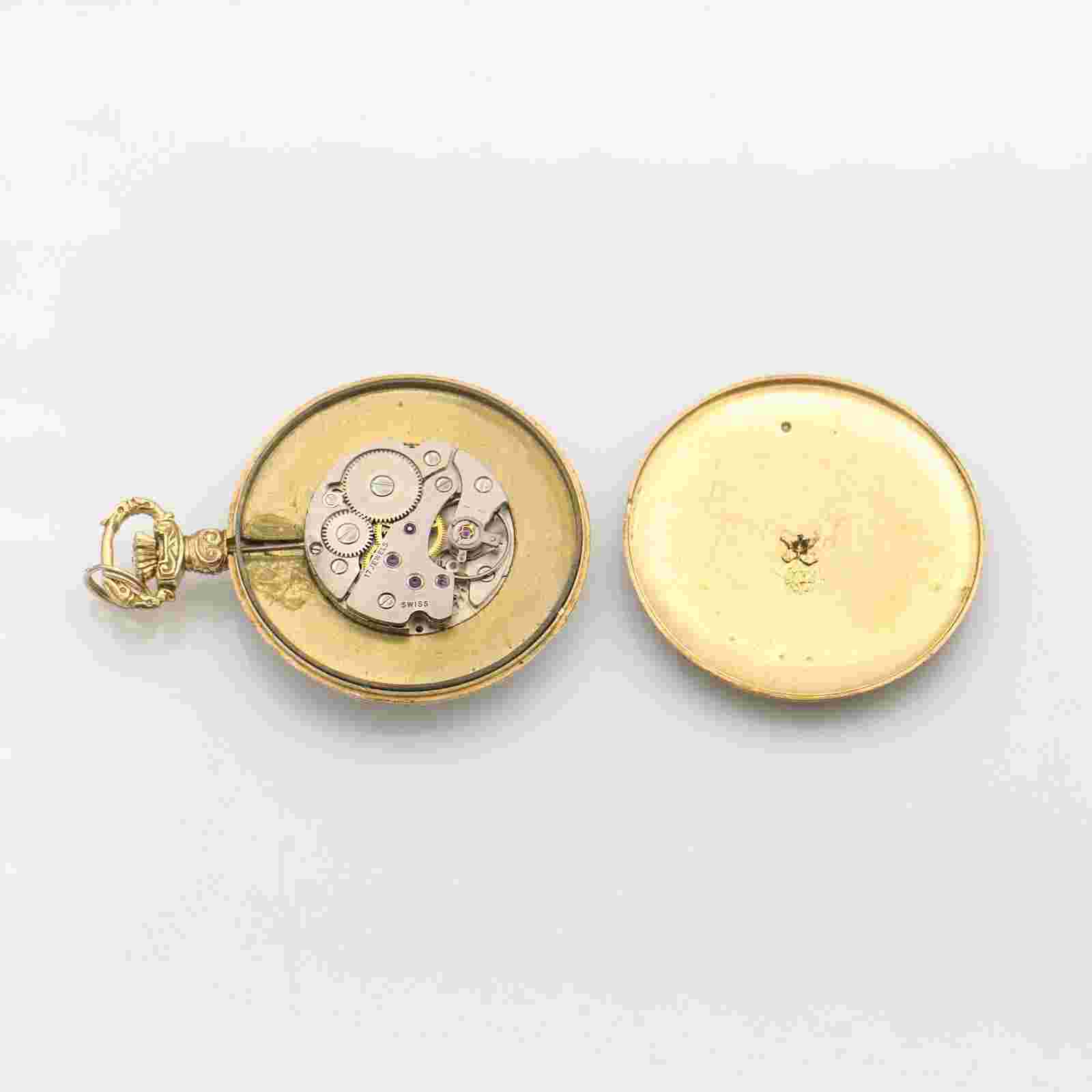 Vintage 18K Gold ARNEX 17-Jewel Swiss Pocket Watch