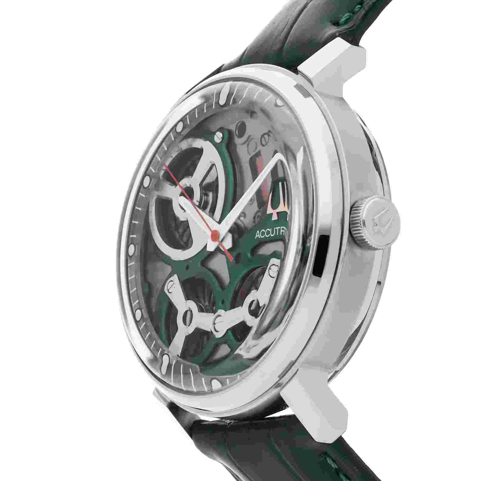 Accutron Electrostatic Spaceview Skeleton Green Strap Watch 2020 2ES6A002
