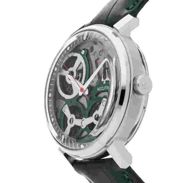 Accutron Electrostatic Spaceview Skeleton Green Strap Watch 2020 2ES6A002
