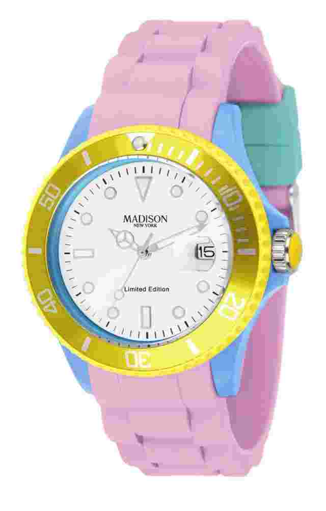 Madison New York Colour Festival Silicone Watch Ladies Multicoloured Colourful