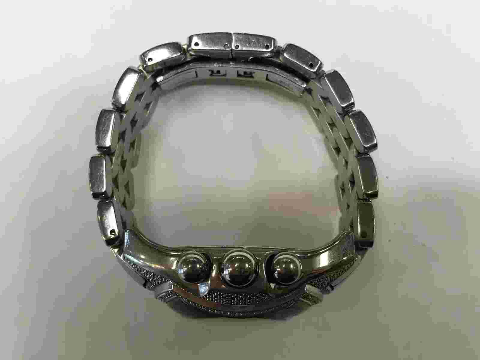 Men's Techno Master TM-2063 Wrist Watch Diamond Bezel Stainless Steel