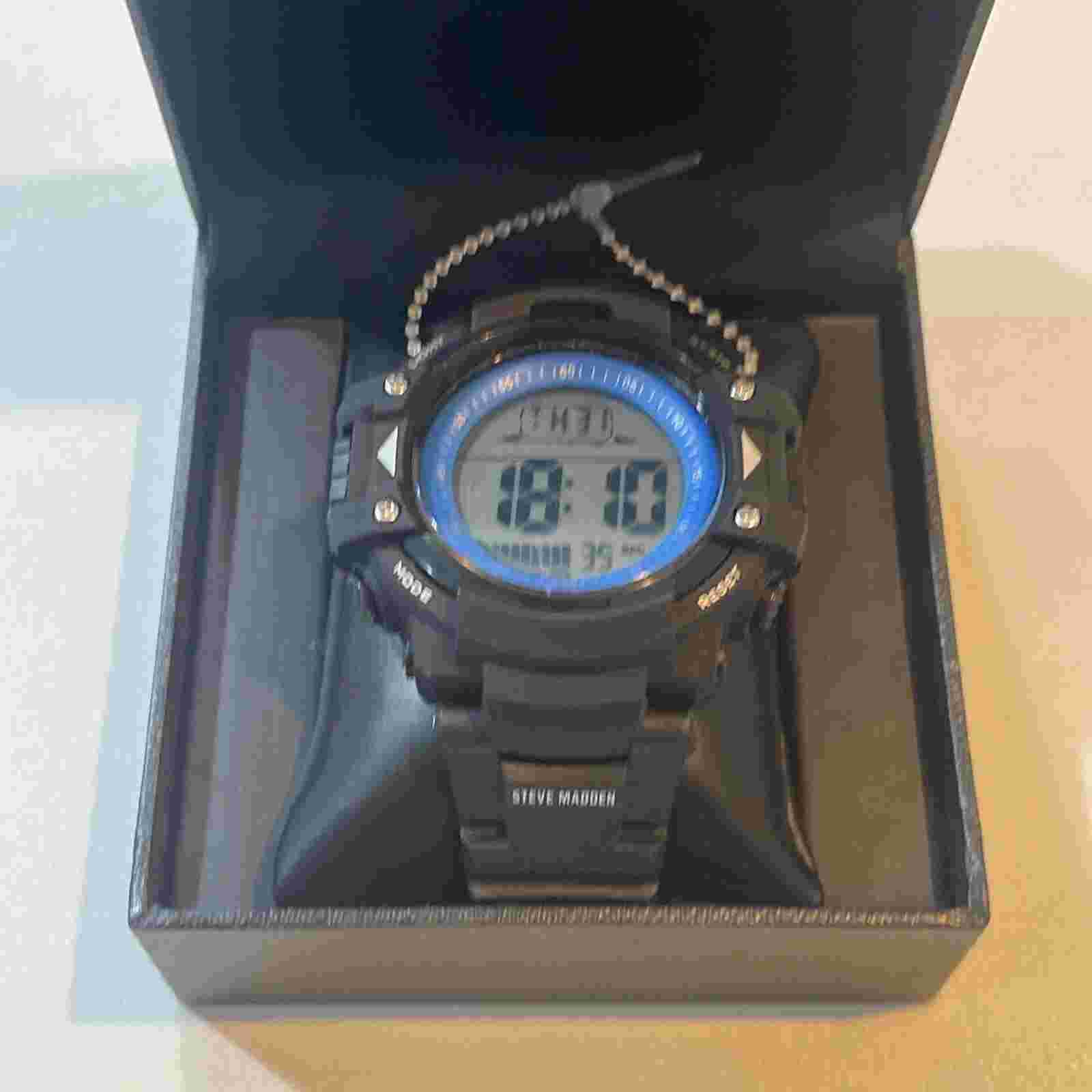 Steve Madden Unisex Digital Strap Watch Black