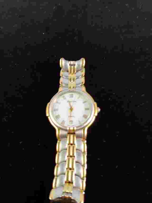 Roven Dino Watch Date Indicator Silver/Gold Toned Sapphire Crystal 8" w/papers