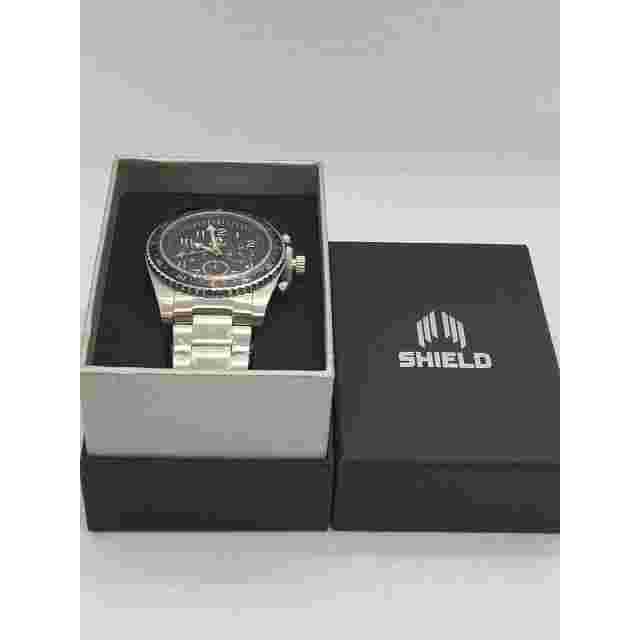 Shield Exley Black 45 mm Stainless Steel Case Chronograph Quartz w Bracelet