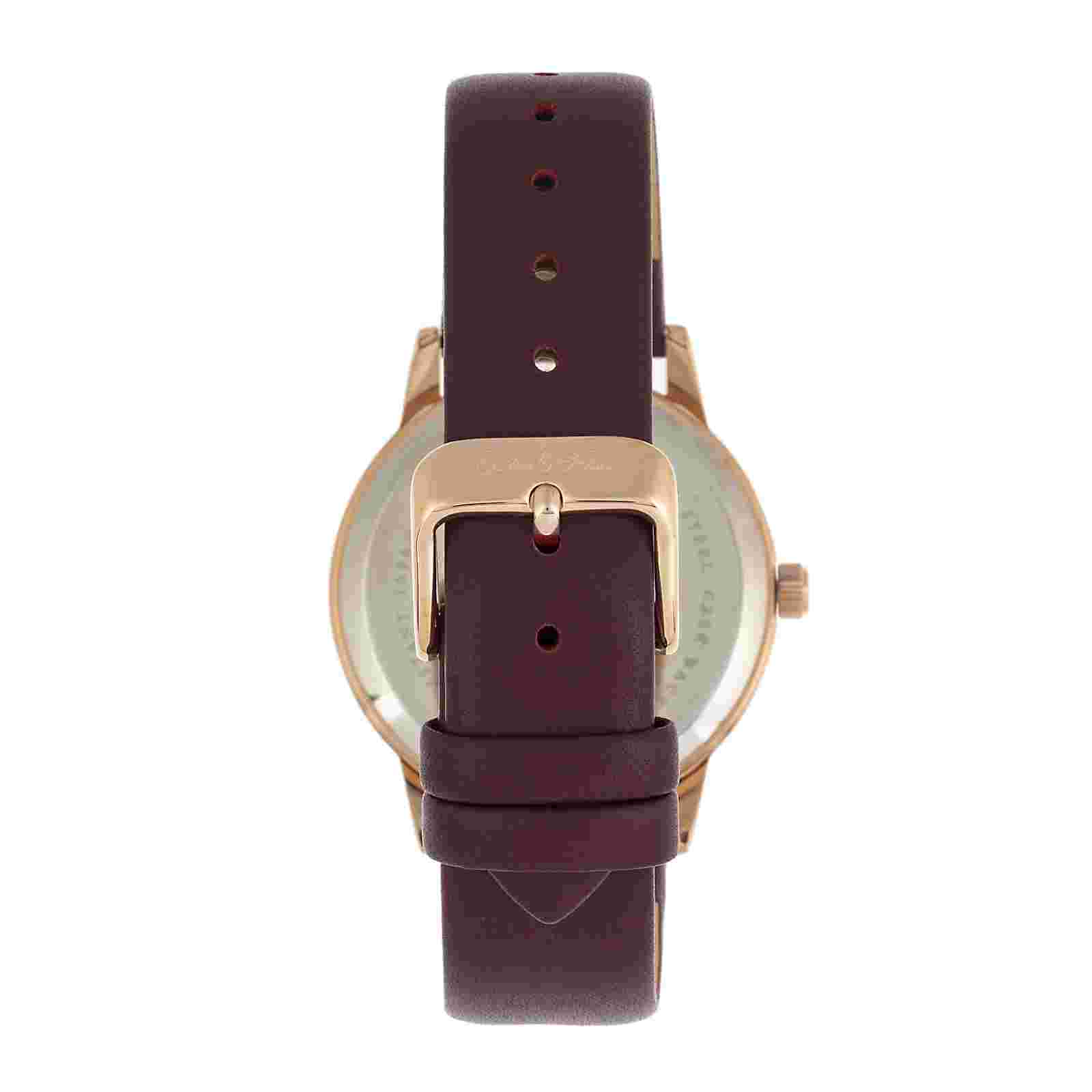 Sophie And Freda San Diego Leather-Band Watch Maroon One Size SAFSF5105