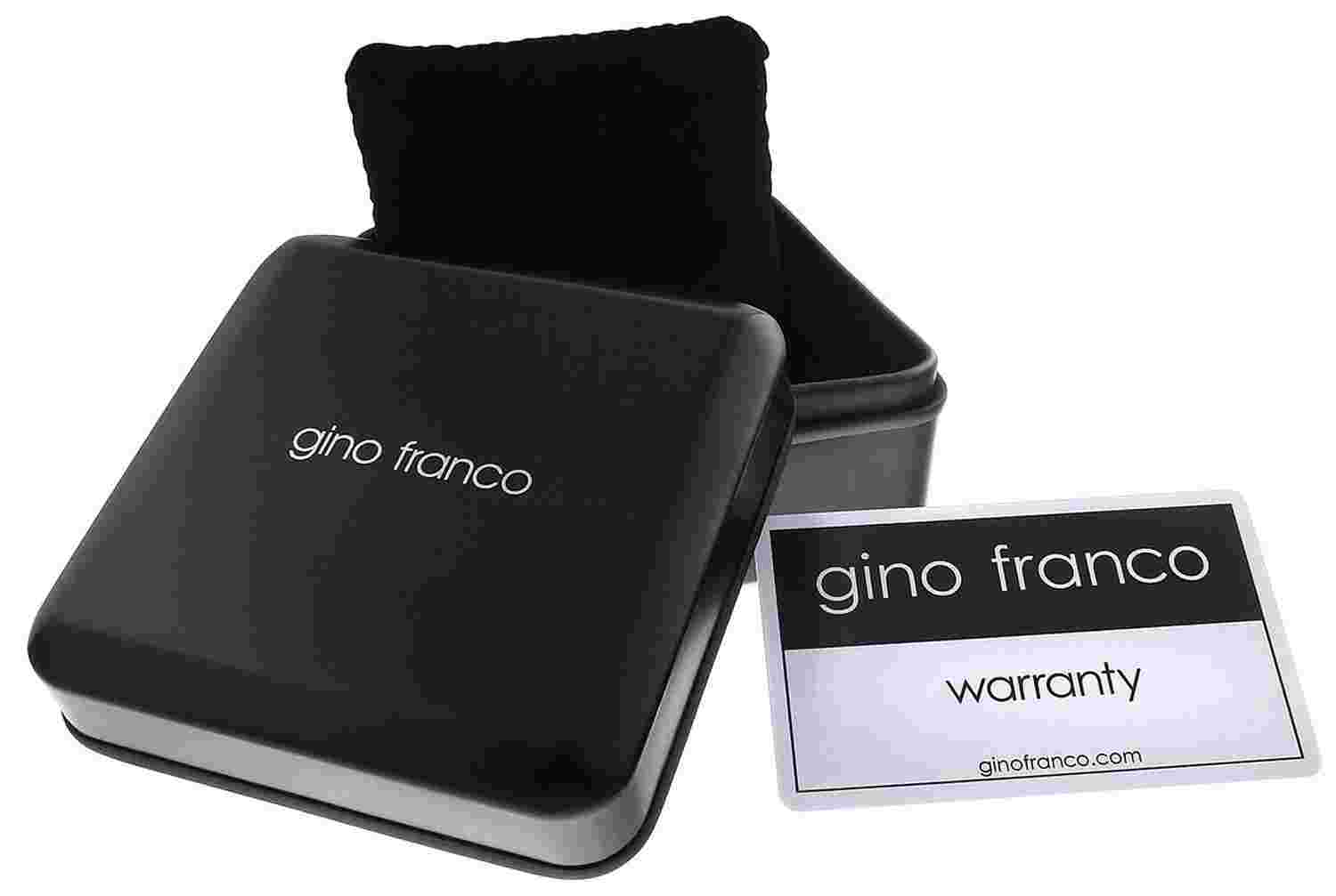 Gino Franco Men's Round Analog Stainless Steel Chronograph Bracelet Watch