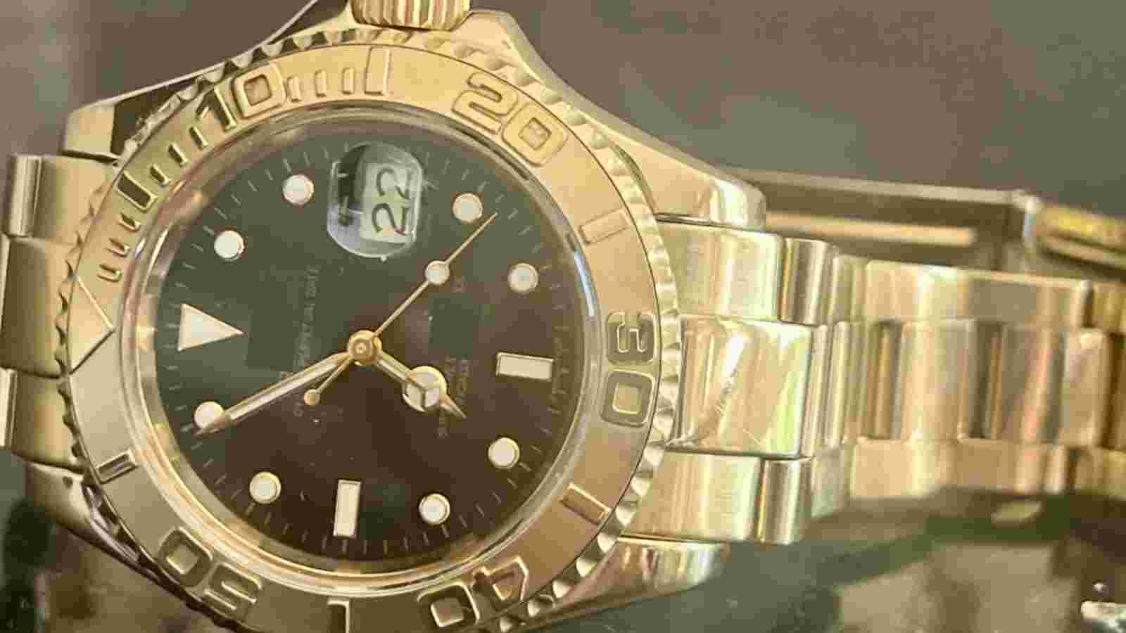 Custom YM Perpetual Japanese Movement 40mm  18K Gold Plated Circa 2001 Watch