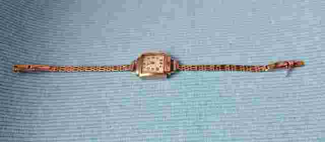 Retro mechanical women's watch USSR, Zaria, 583 sample (14 carats), "pink" gold