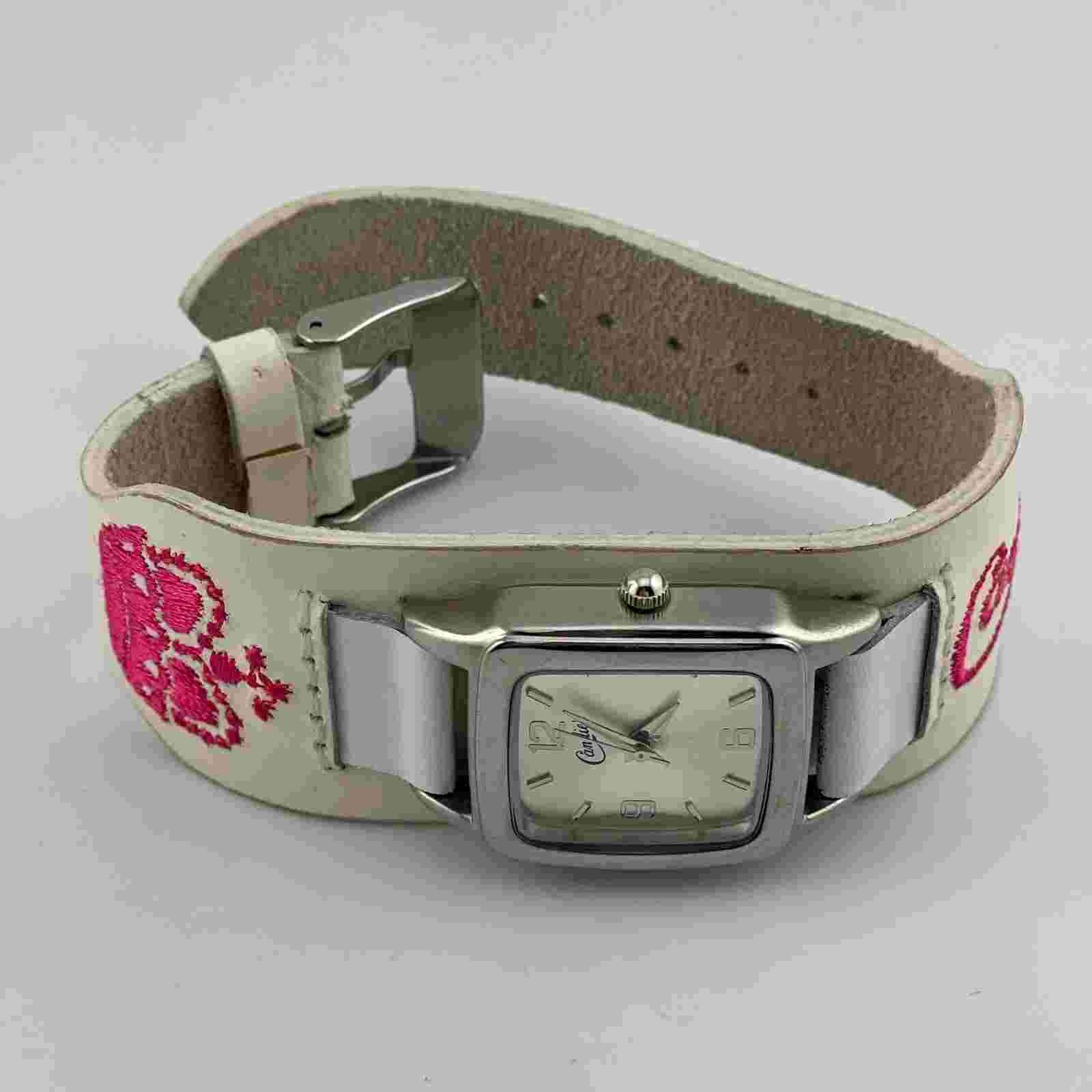 Candie's Womens Watch 26mm Case White Bund Strap Quartz Three Hands