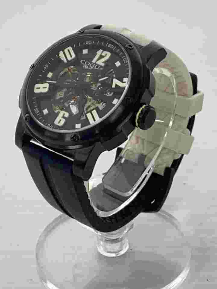 Cogu Automatic Analog Wristwatch Black Rubber Excellent JAPAN