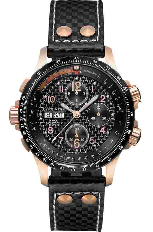 Hamilton Khaki Aviation Men's Black Watch with Leather Band - H77696793
