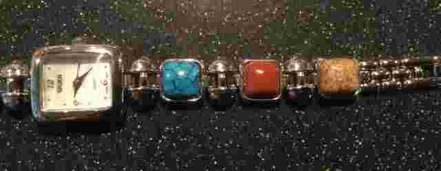 Precision by GRUEN 358-902.105 Stones Inlay Band Quartz Ladies Watch Sz. 7"
