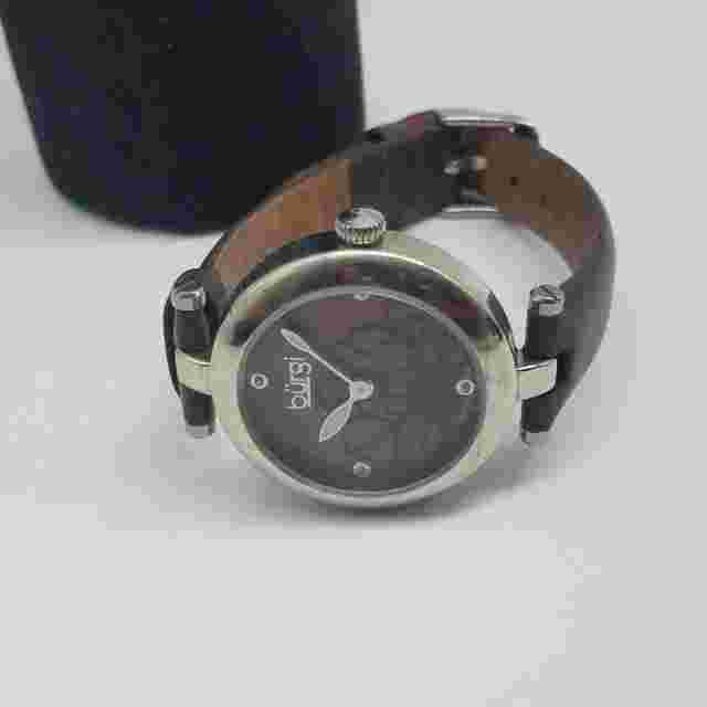 Burgi BUR128BR 32mm 3ATM WR Diamond Marker Flower Dial Watch 26g