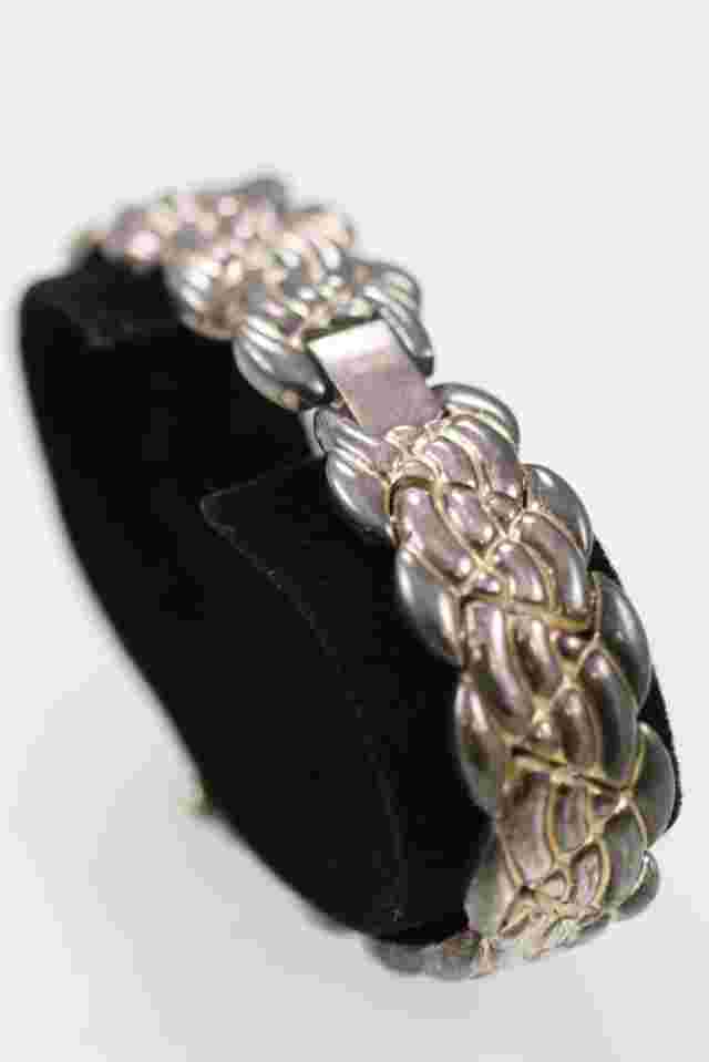 Majestron Watch Women Antiqued Silver Stainless Steel WR Battery Blue Quartz