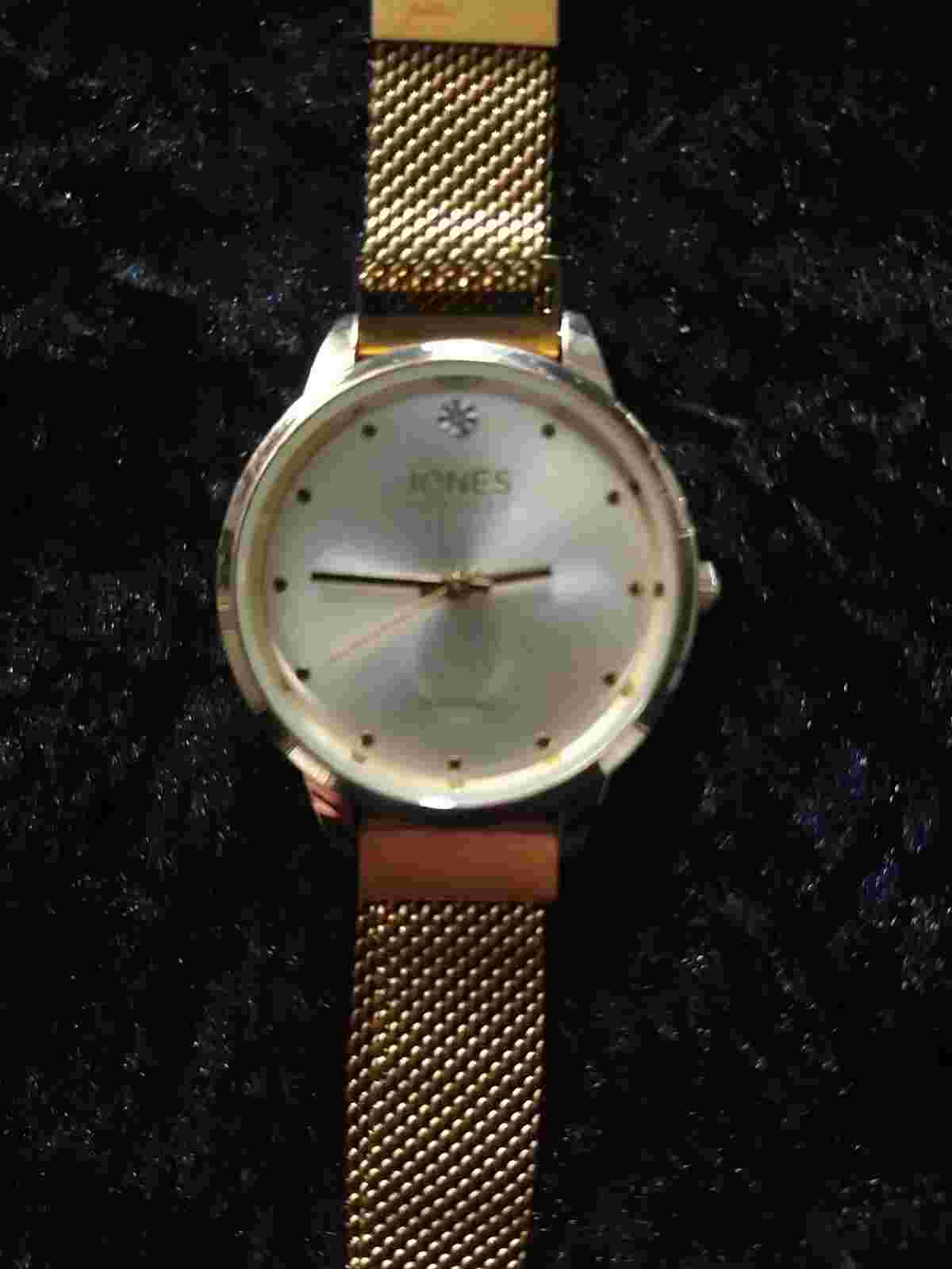 JONES New York Diamond Mesh Band Quartz Analog Women's Watch New Battery