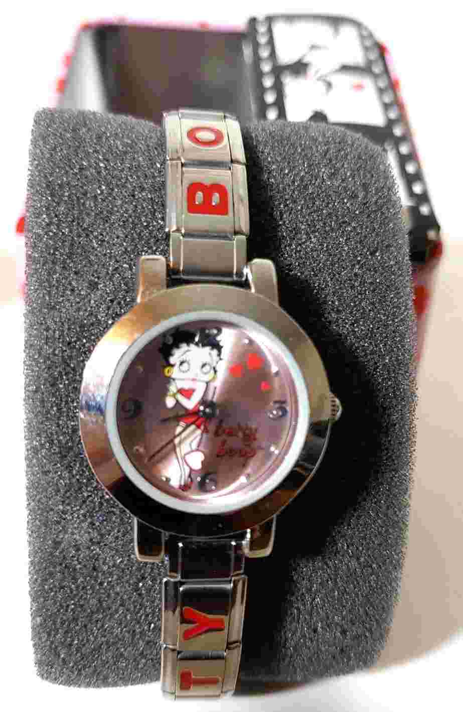 BETTY BOOP KFS Hearst Watch 2007 Stainless Steel Band Japan Open Box New Battery