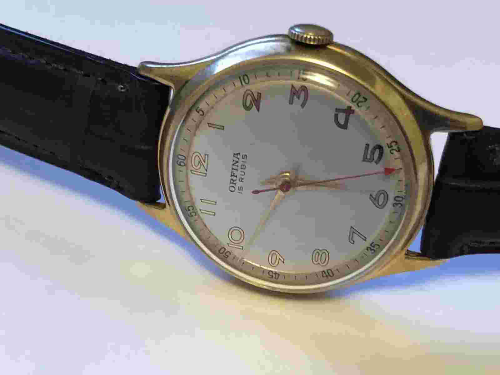 vintage orfina beautiful 50’s wristwatch swiss made