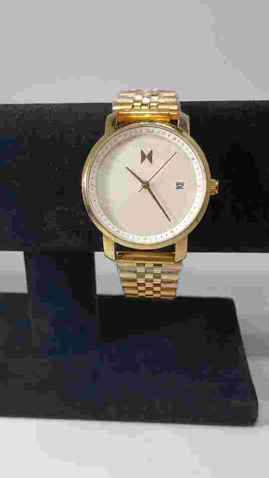 MVMT Watch Gold Tone F05 All 316 New Battery, New Band Mother of Pearl Face