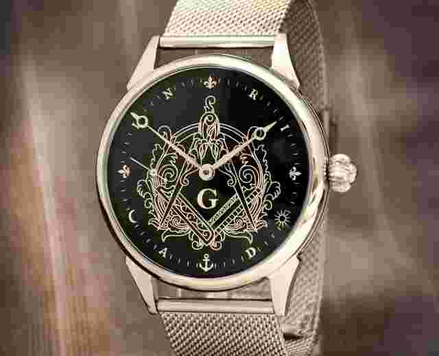 Masonic watch Hidden Symbols Freemasonry Watch Husband Gift Dress watch marriage