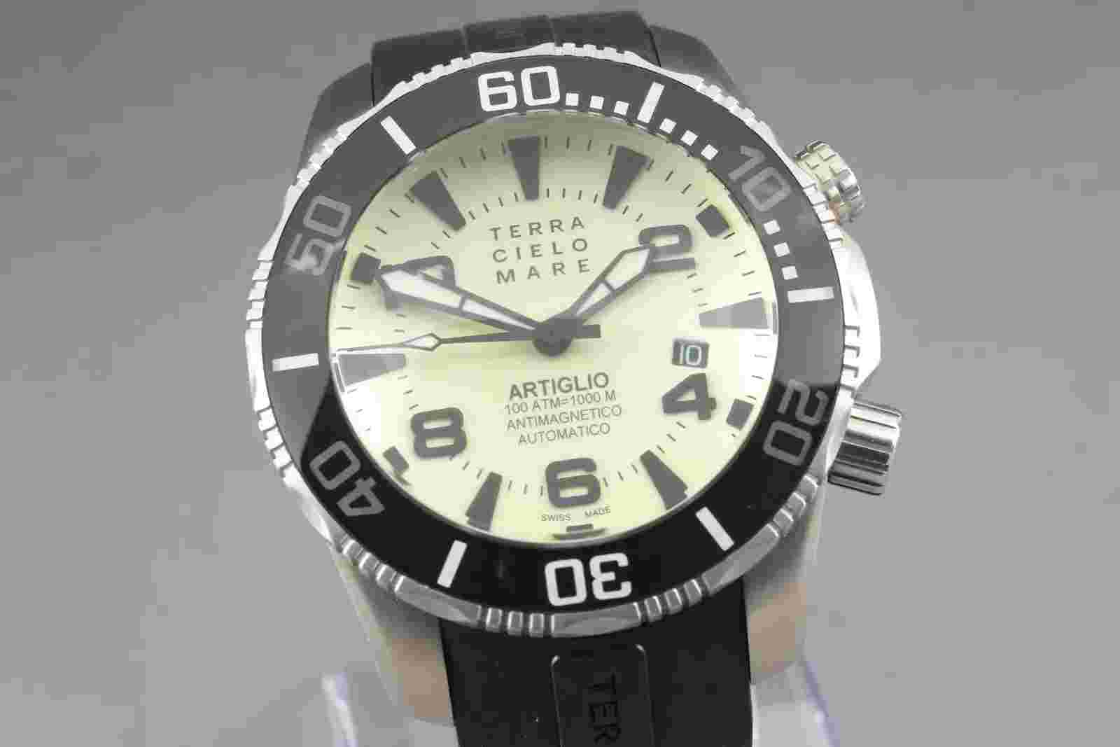 [ Box ] TERRA CIELO MARE Artiglio Luminova Dial 52mm 1000M Diver Automatic Watch