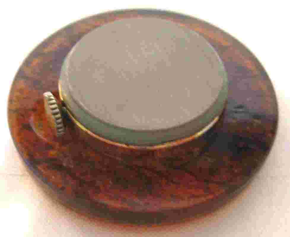 Vintage Marcel Boucher Pocket Watch Lucite RUNS! Goldtone Brown Lucite Signed