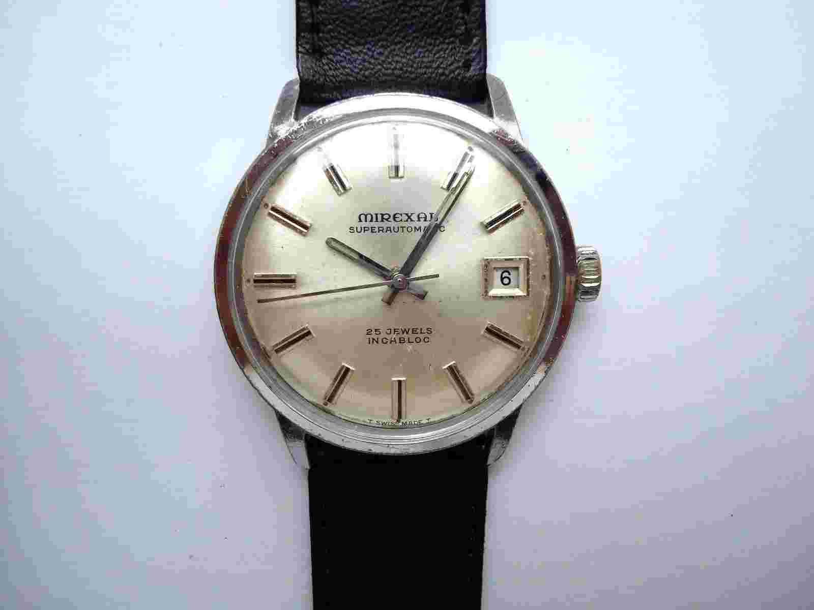 Mirexal Super Automatic Men's Swiss Watch 25 j. ETA 2472 Date New Band  Runs