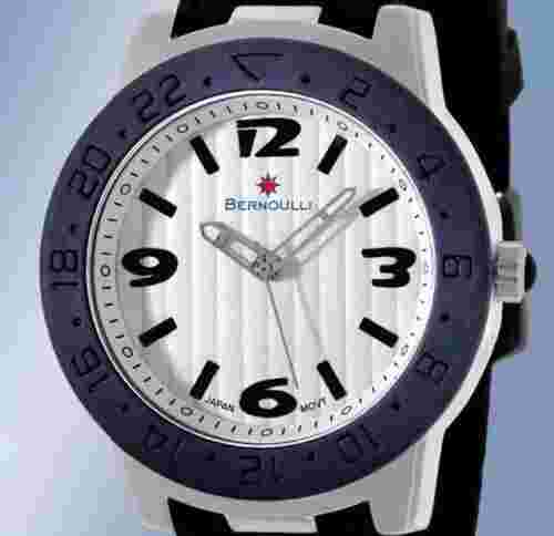 NEW Bernoulli Jordan Ladies WHITE FACE, BLACK BAND Quartz Watch - FREE SHIPPING
