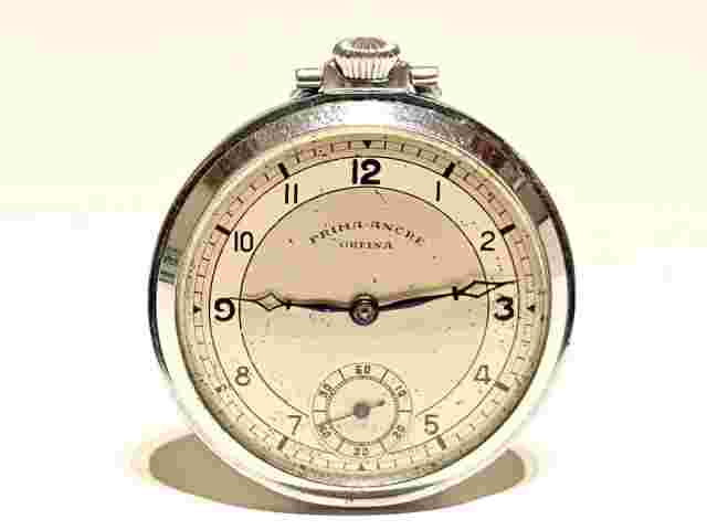 VINTAGE WW2 ERA PRIZE MEN'S SWISS OPEN FACE POCKET WATCH "ORFINA" PRIMA ANCRE