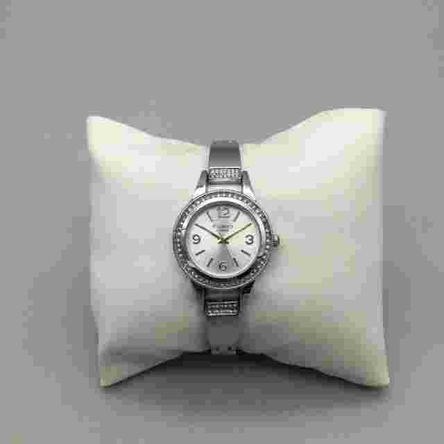 Figaro Couture Watch Women 28mm Pave Silver Tone Bling Rhinestone New Battery 7"