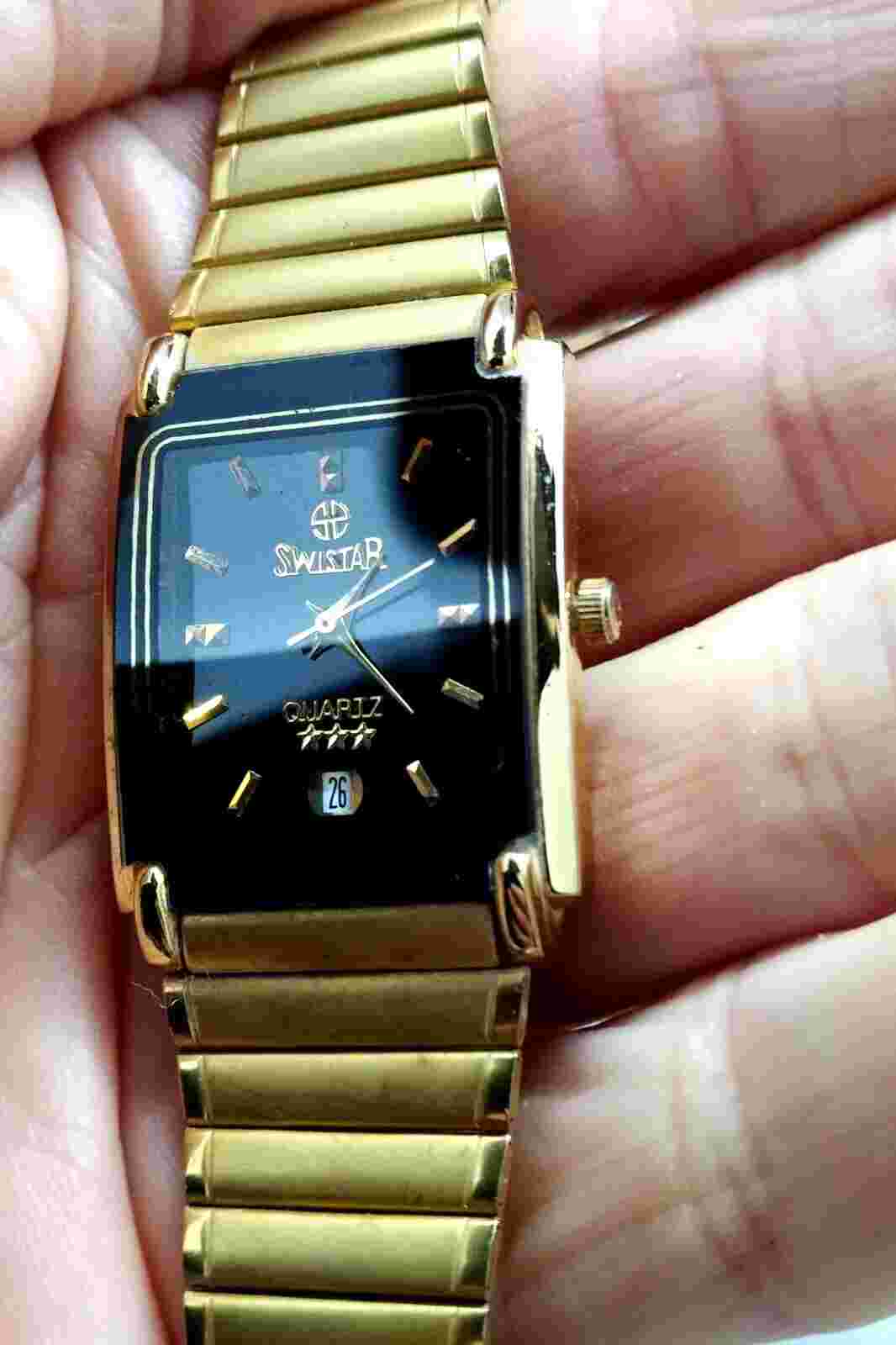 SWISTAR DRESS WATCH STUNNING TIMEPIECE IN LOVELY CONDITION GOLD PLATED RUNS WELL