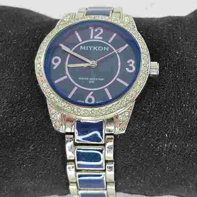 Miykon Ladies Watch Blue Silver Rhinestones J4493