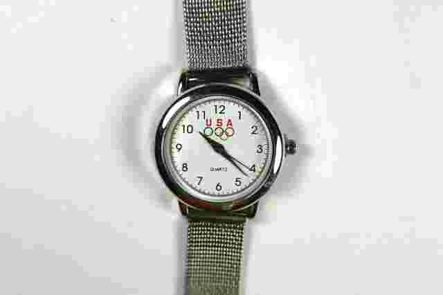 USA Olympic Men’s Quartz Watch with Metal Mesh Band and New Battery,