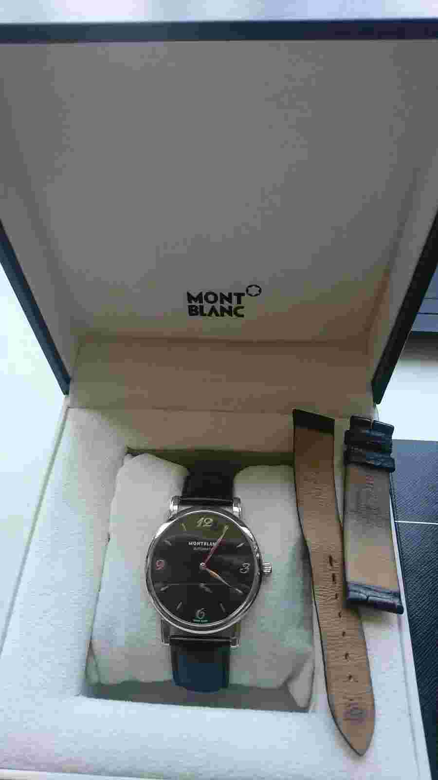 MONTBLANC Star Classique Acier Automatic Watch Black Dial Men's 107072 Swiss