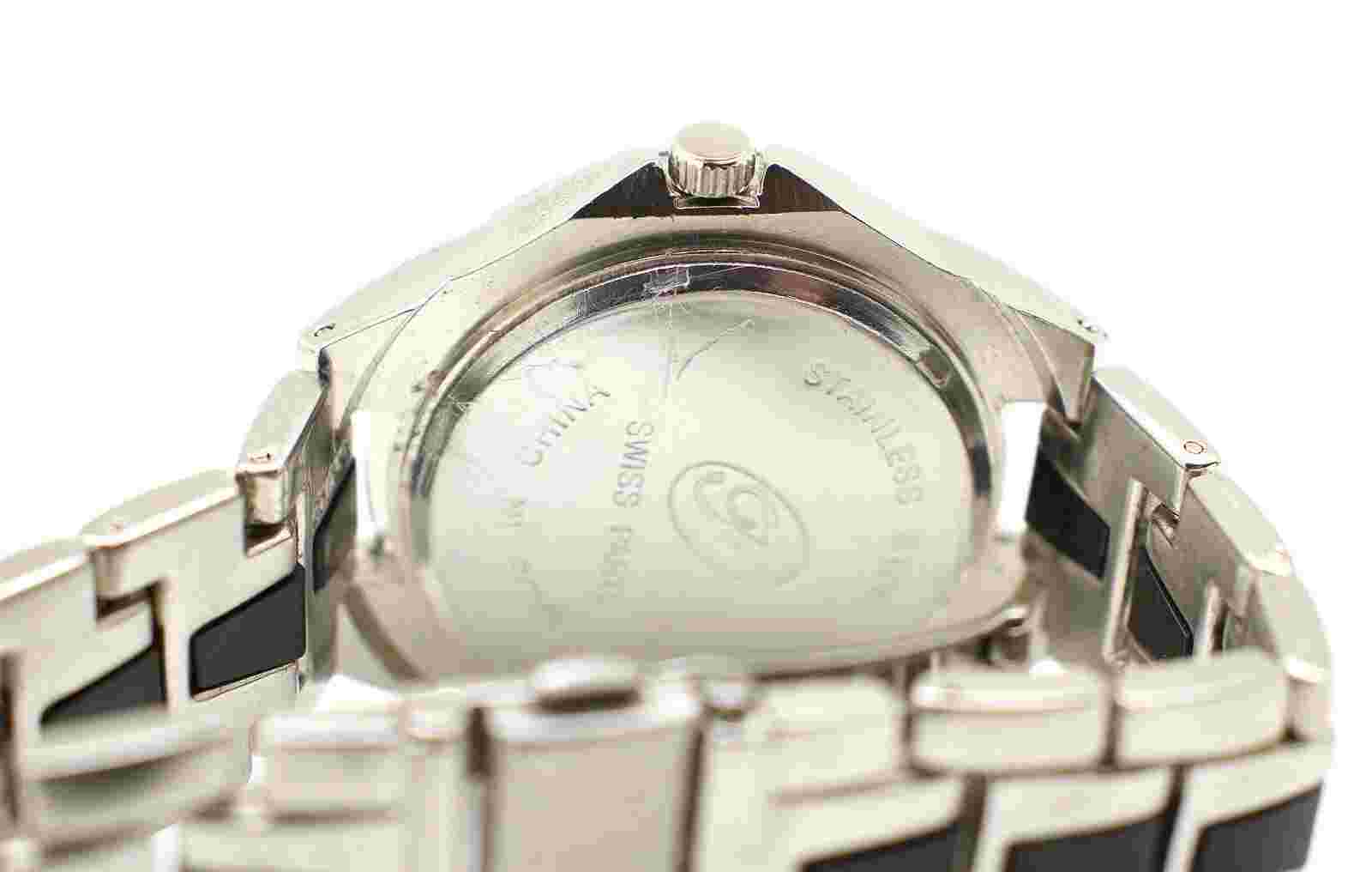 Fondini Silver BlackTone Chronograph Men's Watch NEEDS Battery