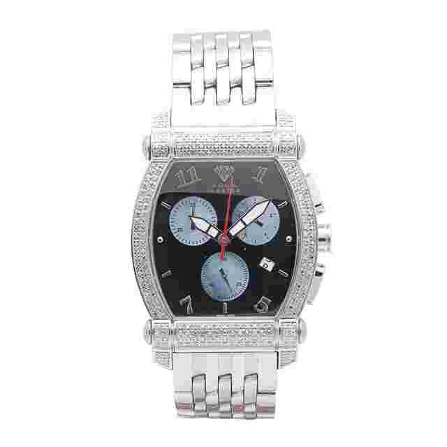 Aquamaster Watch Stainless Steel Black Dial Diamonds Quartz Retail: $5,290 FINAL