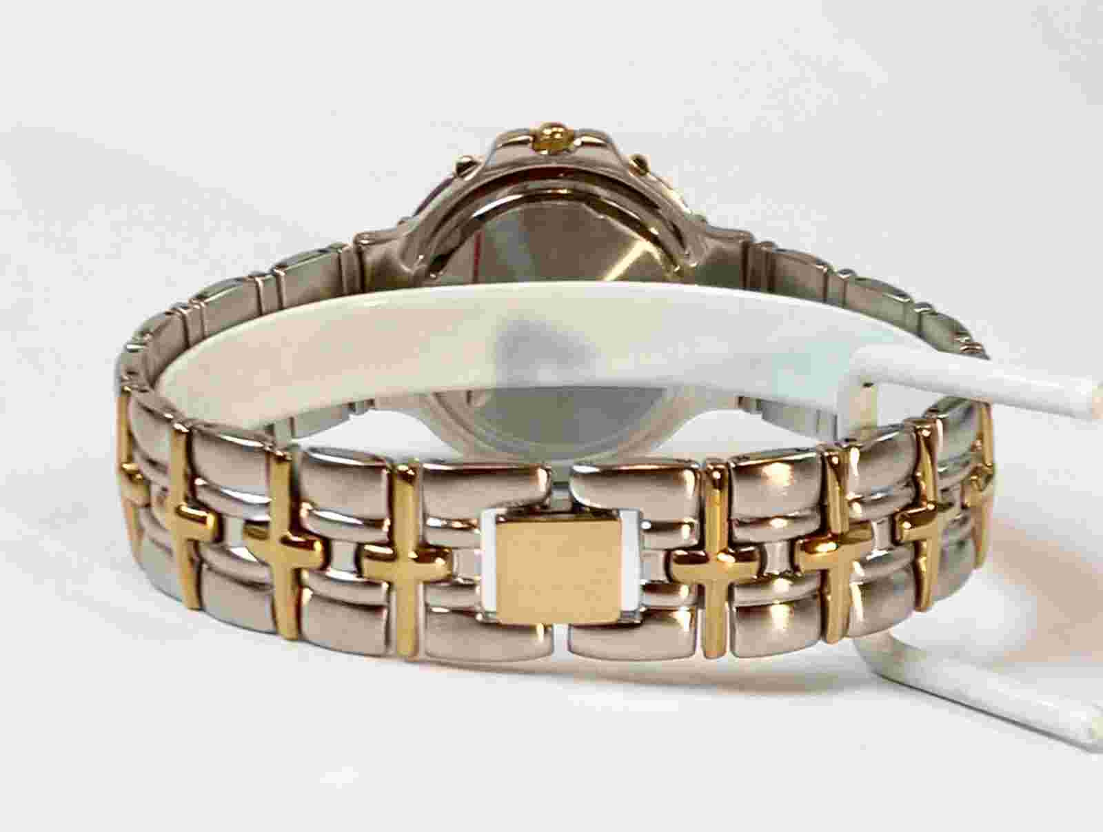 Neiman Marcus Unisex 36mm Two-Tone Bracelet Watch NM0584TX. Mint. Works great!