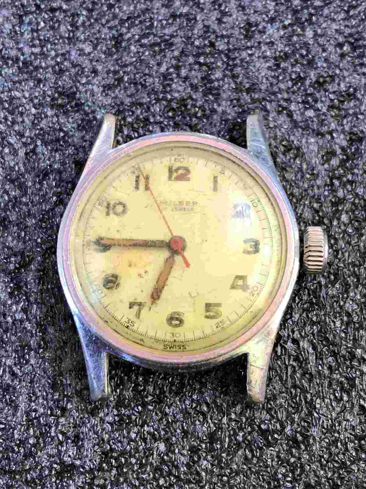 Vintage Miller 17 Jewels Swiss Made Base Metal Wristwatch For Parts